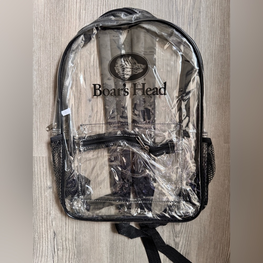 NWT Clear Boar’s Head Backpack Restaurant Concert Festival